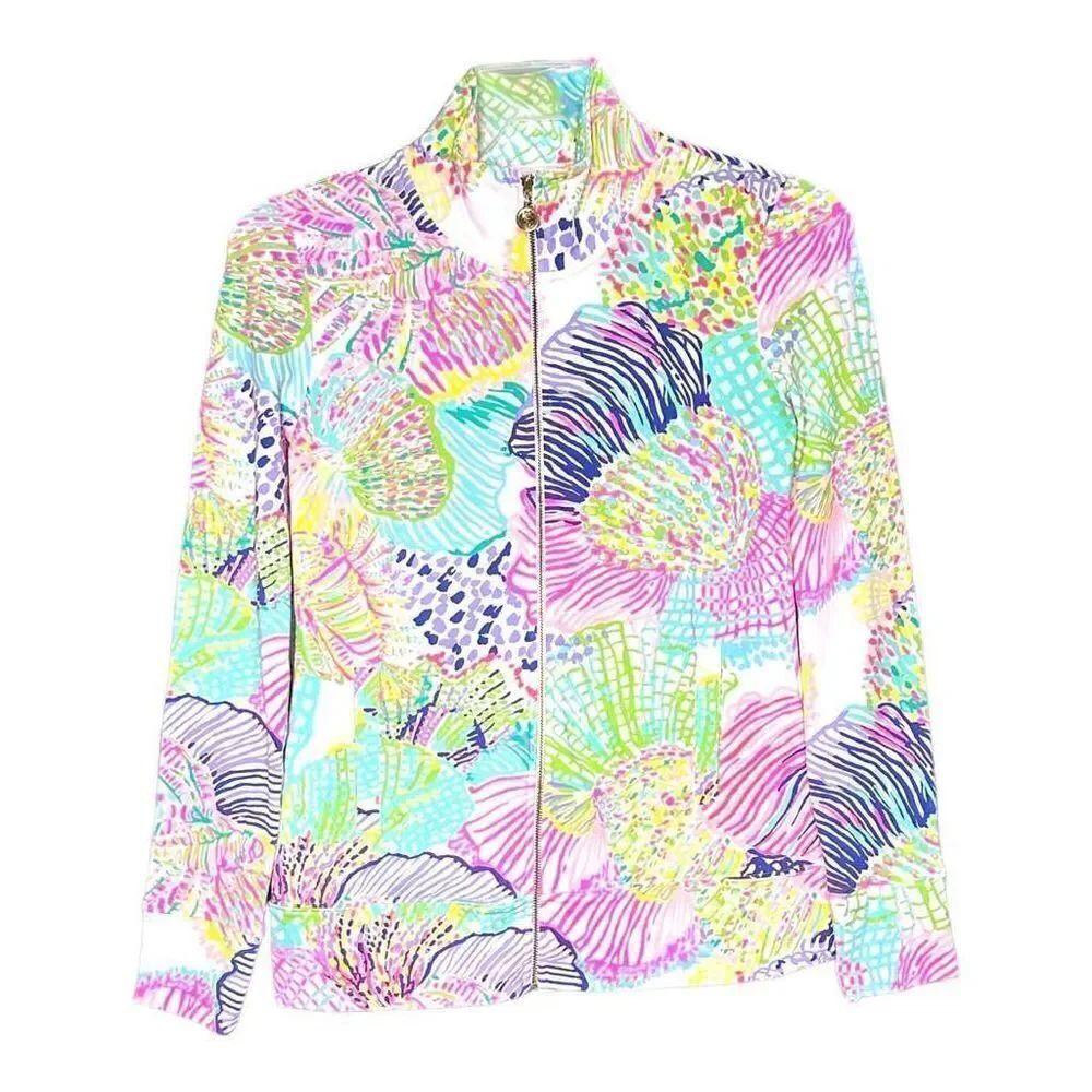 Lilly Pulitzer Reagan Zip-Up Jacket Seashell Print - Size XS